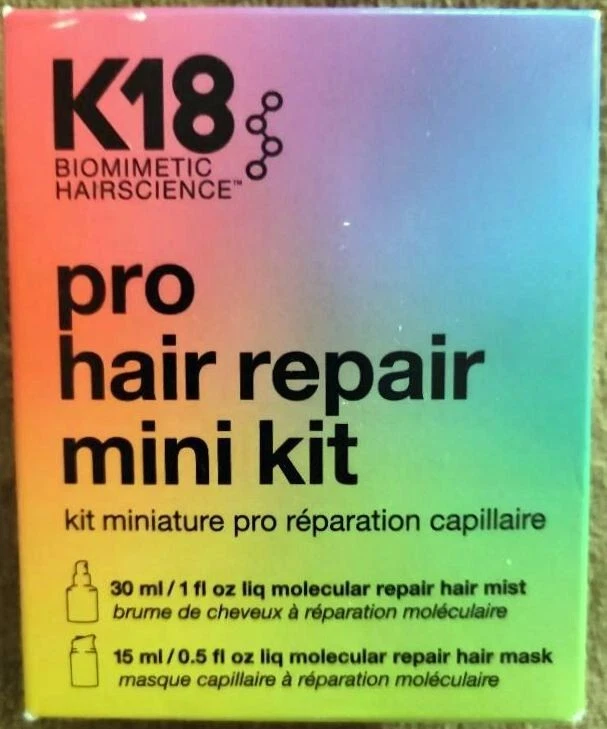 K18 Pro Hair Repair Mini Kit Molecular Repair Mist 1oz & Mask 0.5oz New In Box - Image 1 of 1