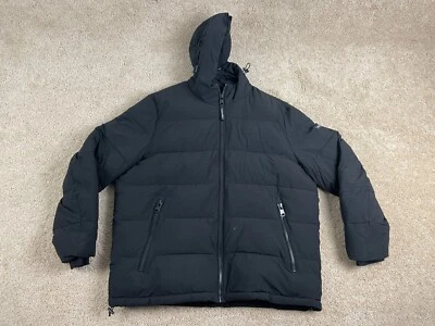 Calvin Klein Puffer Jacket Mens XL Quilted Hooded Full Zip Water Resistant Black - Image 1 of 4