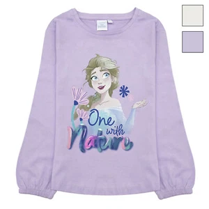 Disney Girls Frozen Elsa Knit Long Sleeve Cotton T-Shirt 6886 - Picture 1 of 11