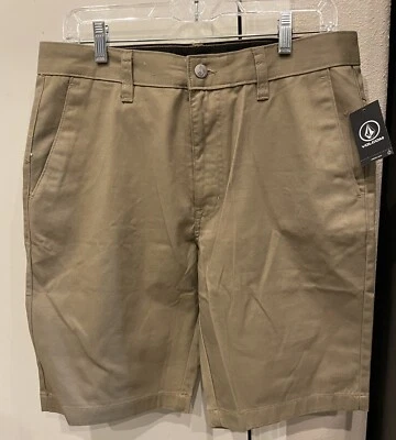 NWT Volcom Chino Monty Stretch 22 Shorts Beige Size 40 - Image 1 of 3