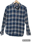Sz L Vintage Y2K TOMMY HILFIGER Blue Plaid 100% Cotton Thick Gauze Shirt L/S
