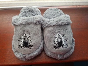 Zapatillas cabeza de caballo talla pequeña 7-11 niños niños mula gris - Imagen 1 de 10