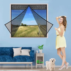 Fliegengitter fenster magnet Insektenschutz Fenster no Bohren Magnet Moskitonetz - Bild 1 von 17