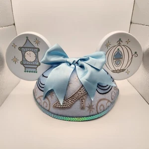 Disney Parks Cinderella Jeweled Slipper Glittery Bow Mickey Ears Hat Blue OOP - Picture 1 of 19
