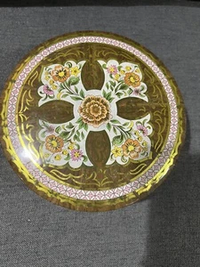 Vintage Designed By Daher, Long Island New York Tin Floral Made in England 8" - Picture 1 of 5