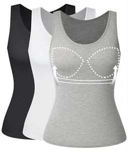 Women Slimming Cami Padded with Built-in Bra Vest Tank Top Body Shaper Shapewear - Picture 1 of 29