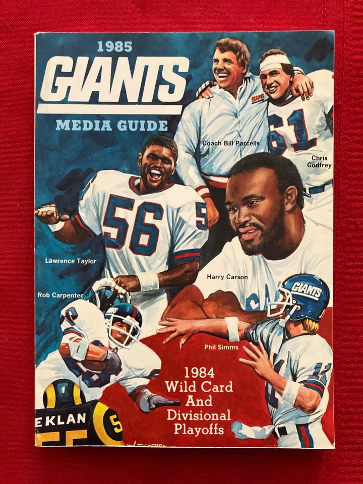 NFL New York Giants 1985 guía de medios / Marshall / Morris / Simms / Taylor Foto 1 de 1