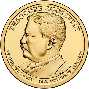 2013 P Theodore Roosevelt Präsidentendollar aus neuwertiger Rolle - Bild 1 von 5