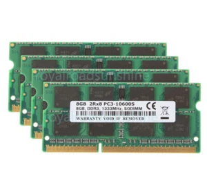 32GB 4X 8GB 2RX8 DDR3 1333MHz PC10600 PC3-10600S 204pin SODIMM,Laptop Memory、RAM - Picture 1 of 8