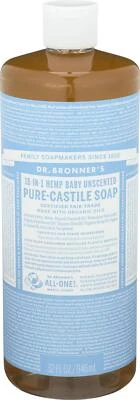 Jabón sin perfume Dr Bronner's Baby 32 oz jabón orgánico de Castilla ecológico Foto 1 de 4