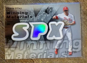 Chase Utley 2007 SPx #WM-CU Winning Materials Green #/199 Phillies Game Worn - Picture 1 of 2