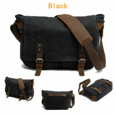 Bolso Mensajero de Hombro de Mensajero DSLR SLR de Colección para Cámara de Cuero de Lona para Hombres Foto 1 de 4