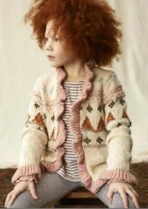 Matilda JaneJust Imagine Girls Knit Winter Cardigan Sweater SZ 6 Ruffled & Long - Picture 1 of 7