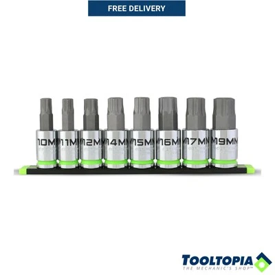 GripEdge 8pc 1/2Dr RPT Hex Bit Socket Set 10-19mm GEHCM8S