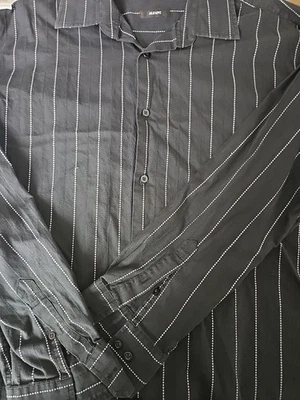 Camisa de vestir de manga larga XL negra Alfani para hombre Foto 1 de 4