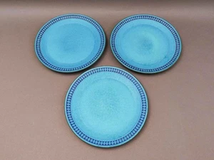 Ceramano West Germany Vintage MCM Argus Blau Keramik 10 1/8" Speiseteller Set 3 - Bild 1 von 9