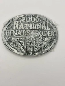 National Finals Rodeo Hesston 2000 NFR Adult Cowboy Buckle, Vintage, New Sealed - Picture 1 of 2