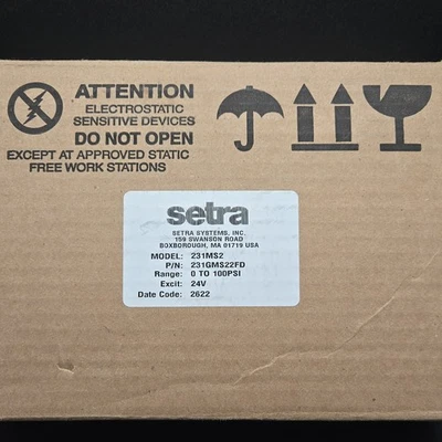 Setra 231MS2 231GMS22FD Pressure Transducer DP BAS 0-100PSI 24v Johnson Controls - Image 1 of 2