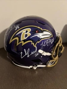 Ray Lewis - Ed Reed - Terrell Suggs Autograph Authentic Full Size Helmet Beckett - Picture 1 of 6