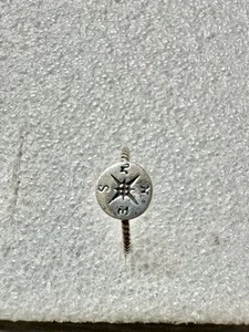 .925 Sterling Silver Rope Design W COMPASS Focal Point Size 7  - Picture 1 of 7
