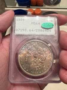 1885 MS64 CAC Toned Rattler Morgan Dollar! Schöne Farbe  - Bild 1 von 5