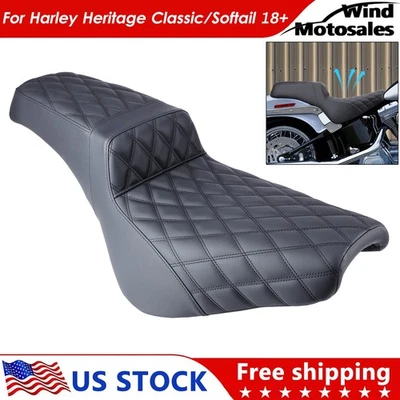 2 UP Driver & Passenger Seat For Harley Heritage Classic FLHC Softail FXST 18-25 - Image 1 of 4
