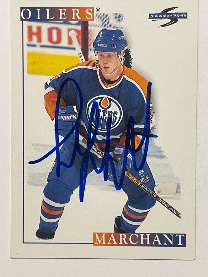 Edmonton Oilers TODD MARCHANT Signed Card - Image 1 of 1