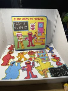 SoftPlay 2001 Sesame Street Elmo Goes To School Felt Playset Book - Picture 1 of 5