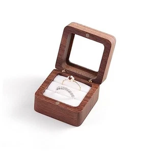 Wooden Ring Case - Ring Box for Wedding Ceremony Proposal, Engagement Ring - Picture 1 of 7
