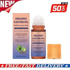 Aceite de ricino dorado orgánico 50 ml Roll-On con cuarzo rosa | 100% puro./. - Imagen 1 de 19