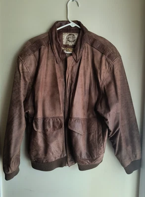 Vintage Global Identity G-III Leather Bomber Jacket-Mens-Medium, light brown! - Image 1 of 4