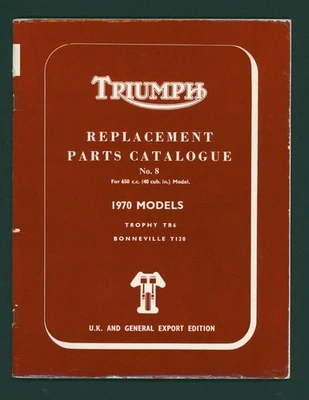 Triumph (1970) Bonnie T120 650 TR6 Trophy Parts List Catalogue Book Manual FV26 - Image 1 of 4