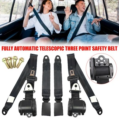 Adjustable 3 Point Seat Belts, Universal Car Retractable Seat Belt Lap Shoulder - Image 1 of 4