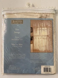 Jubilee Battenburg Lace Valance 70 X 38 Eyelet Farmhouse Cottagecore Cream New - Picture 1 of 7