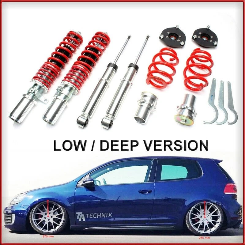 KIT Assetto Regolabile a Ghiera Versione Deep LOW VW Golf 5 6 V VI Audi A3 Seat - Imagen 1 de 1