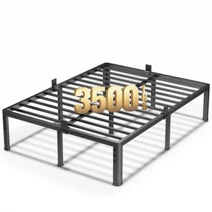 18 Inch Metal Platform Bed Frame, Queen Size Bed Frame with Round Corner Legs... - Picture 1 of 9