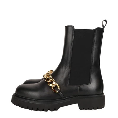 Cavalli Class Damen Schuhe Stiefelette Gr. 38 Schwarz Leder Ankle Boots - Bild 1 von 4