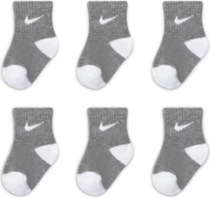 Nike Baby Lightweight Ankle Socks 6 Pack (Grey(MN0299-042), 6-12 Months) - Picture 1 of 3