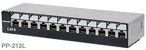 12-Port 1U Cat6 Unshielded Patch Panel, Top Entry Punch Down, Locking Function - Picture 1 of 4