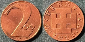 Austria 1924 200 Kronen KM-2833 Bronze XF+ #BB16 - US Seller - Picture 1 of 2