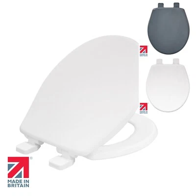 BEMIS Upton Toilet Seat Soft Close Ultra Fix Universal White or Slate Grey