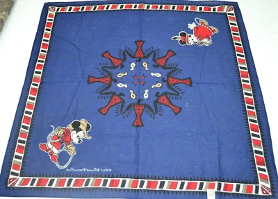 MICKEY & MINNIE Vintage BANDANA Cowboy Western Indian Walt Disney Productions - Image 1 of 4