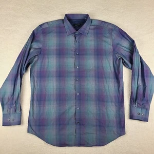 Bugatchi Dress Shirt Mens XL Blue Purple Classic Fit Pretty Clubbing Button Up - Picture 1 of 10