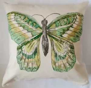Ikea 4 Cushion Covers 50x50 cm Rotfjaril Butterfly cream Green Art Deco 20'' BN - Picture 1 of 6