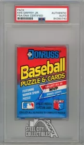 Ken Griffey Jr Autographed 1989 Donruss Baseball Pack PSA/DNA - Picture 1 of 2