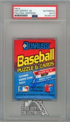 Ken Griffey Jr Autographed 1989 Donruss Baseball Pack PSA/DNA - Image 1 of 2