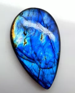 46,20 ct 100 % natürlicher blauer auffälliger Labradorit Birne Cabochon loser Edelstein SQ-30 - Bild 1 von 5