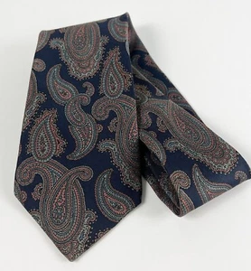 Corbata de seda Pierre Balmain 56" x 3,5" cachemira negra - Imagen 1 de 4