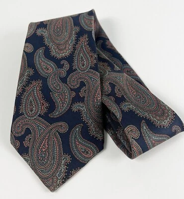 Corbata de seda Pierre Balmain 56" x 3,5" cachemira negra Foto 1 de 4