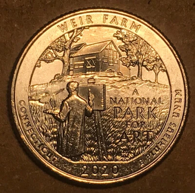 2020 P Weir Farm ATB Quarter with Die Break and Clouds Reflection. UNCIRCULATED - Image 1 of 4